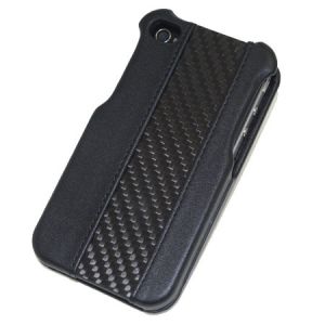 Чехол ION Carbon Fiber Leather Shell Black for iPhone 4 (i869-LBK002)